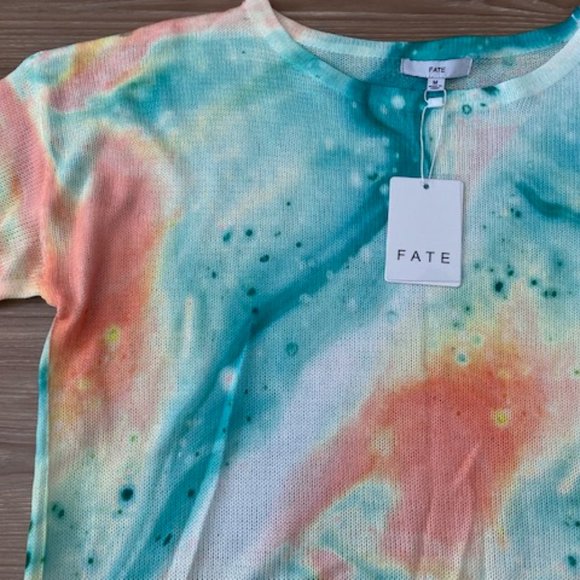 FATE WOMENS BRAND NEW TIE DYE DESIGN LONG SLEEVE SWEATER - Picture 2 of 4